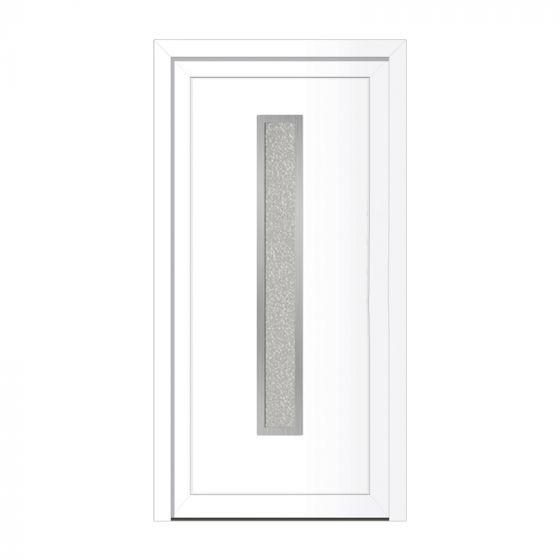 Kunststoff Eingangstür Mod. Pia - 1000 x 2100 mm (B x H), Farbe: weiß, Anschlag: innen rechts - DIN rechts