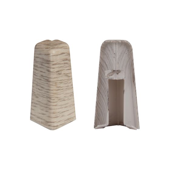 Außenecken für Sockelleiste - Modell: LILLE Eiche Dekor, Maße: 60 x 17 mm, Stück: 2