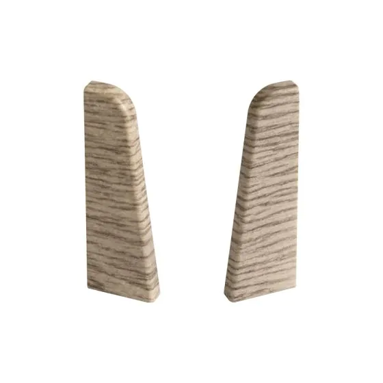 Endkappen für Sockelleiste - Modell: MONACO Eiche Dekor, Maße: 60 x 17 mm, Stück: 2