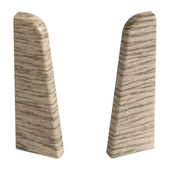 Endkappen für Sockelleiste - Modell: MONACO Eiche Dekor, Maße: 60 x 17 mm, Stück: 2