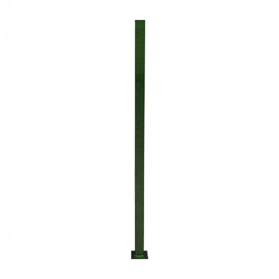 Pfosten mit angeschweißter Fußplatte 80 x 60 mm - Länge: 200 cm, Ausführung: verzinkt und grün beschichtet