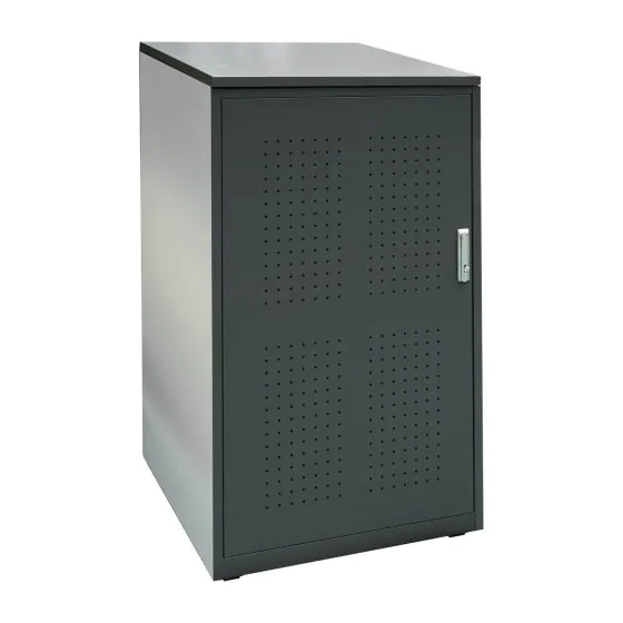 Mülltonnenbox 1-flügelig Lochblechdesign - Farbe: anthrazit, Breite: 69,5 cm, Höhe: 122,5 cm, Tiefe: 80 cm
