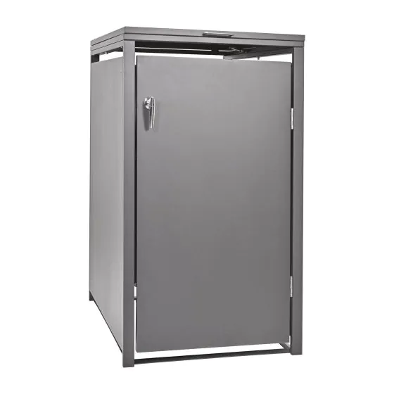Mülltonnenbox 1-flügelig - Farbe: graualuminium, Breite: 66 cm, Höhe: 116 cm, Tiefe: 80 cm
