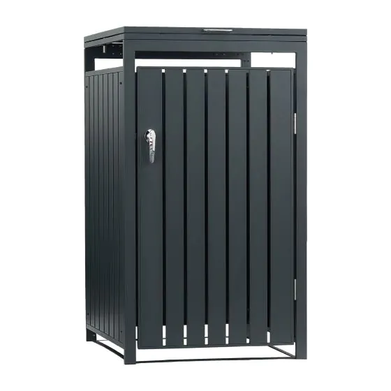 Mülltonnenbox Elis 1-flügelig erweiterbar - Farbe: anthrazit, Breite: 68 cm, Höhe: 120 cm, Tiefe: 80 cm