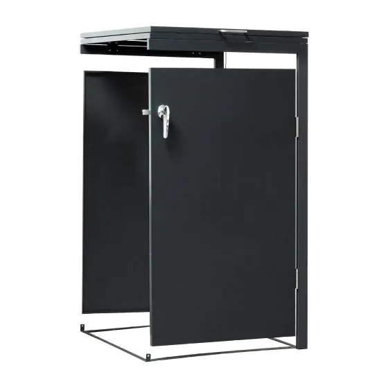 Mülltonnenbox Rosa 1-flügelig Erweiterung - Farbe: anthrazit, Breite: 64 cm, Höhe: 120 cm, Tiefe: 80 cm