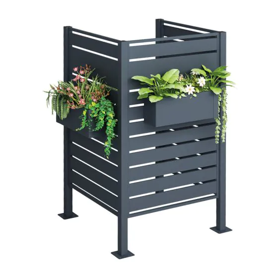 Mülltonnen Sichtschutz 3-seitig - Breite: 85 cm, Höhe: 150 cm, Tiefe: 85 cm, Farbe: anthrazit