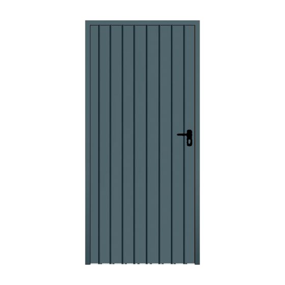 Stahl Nebeneingangstür 1-flügelig ohne Dämmung - Maße: 900 x 2000 mm (B x H), Farbe: anthrazit RAL 7016, Anschlag: außen links - DIN links