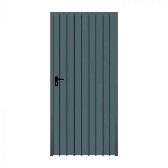 Stahl Nebeneingangstür 1-flügelig mit Dämmung - Maße: 900 x 2000 mm (B x H), Farbe: anthrazit RAL 7016, Anschlag: außen rechts - DIN rechts