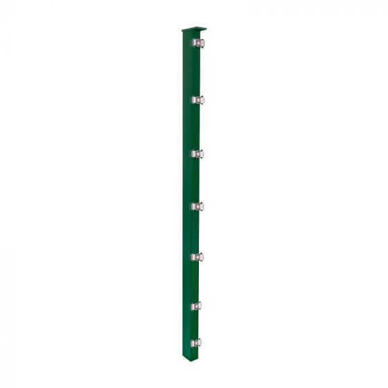 Zaunpfosten Mod. S - Ausführung: grün beschichtet, für Zaunhöhe: 243 cm, Länge: 300 cm, Befestigungspunkte: 13