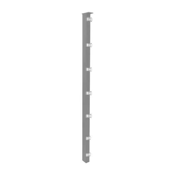Zaunpfosten Mod. S - Ausführung: verzinkt, für Zaunhöhe: 83 cm, Länge: 88,5 cm, Befestigungspunkte: 5