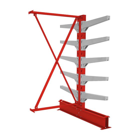 Erweiterungsset für Kragarmregal Mod. Heavy - Höhe: 2503 mm, Breite: 1350 mm, Tiefe gesamt: 1900 mm