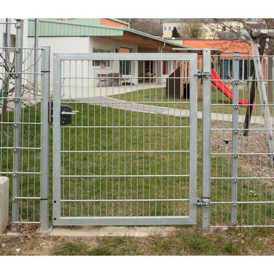 Rohrrahmenflügeltor 1-flügelig - Ausführung: verzinkt, Höhe: 203 cm, Durchgangslichte: 175 cm