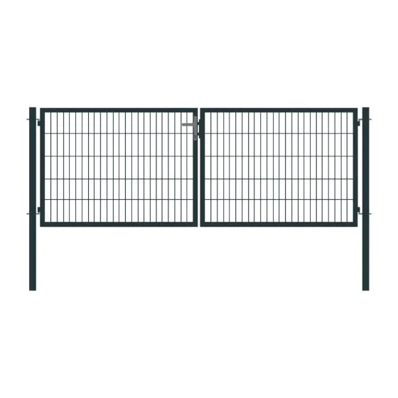Rohrrahmentor Basic 2-flügelig - Ausführung: anthrazit beschichtet, Höhe: 103 cm, Durchgangslichte: ca. 283 cm