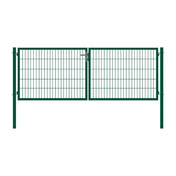 Rohrrahmentor Basic 2-flügelig - Ausführung: grün beschichtet, Höhe: 103 cm, Durchgangslichte: ca. 283 cm