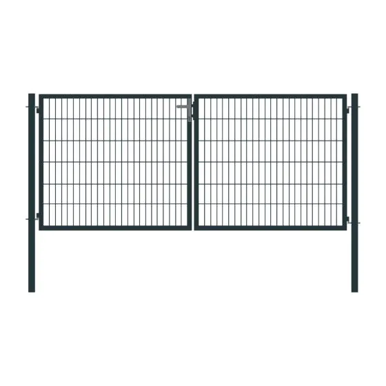 Rohrrahmentor Basic 2-flügelig - Ausführung: anthrazit beschichtet, Höhe: 123 cm, Durchgangslichte: ca. 283 cm
