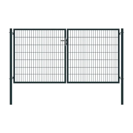 Rohrrahmentor Basic 2-flügelig - Ausführung: anthrazit beschichtet, Höhe: 143 cm, Durchgangslichte: ca. 283 cm