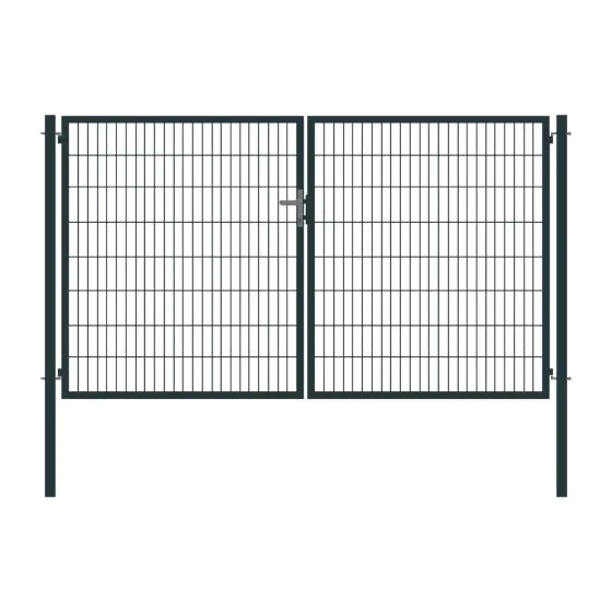 Rohrrahmentor Basic 2-flügelig - Ausführung: anthrazit beschichtet, Höhe: 163 cm, Durchgangslichte: ca. 283 cm