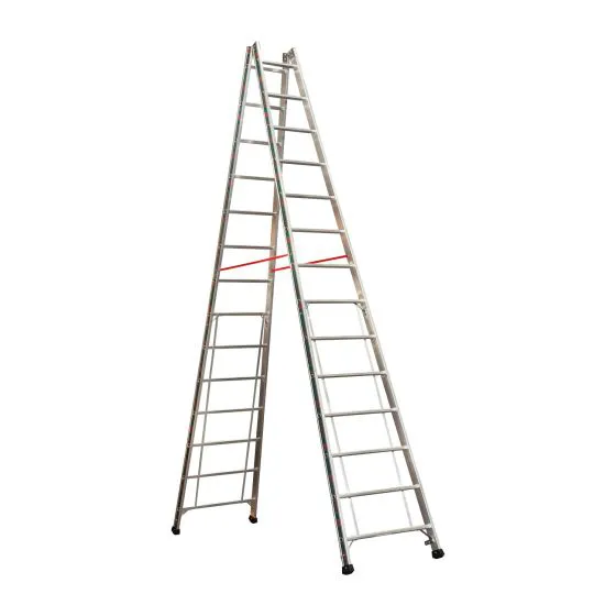 Alu-Sprossen Stehleiter Mod. S305 - Sprossenanzahl: 2 x 14, Länge: 4,10 m
