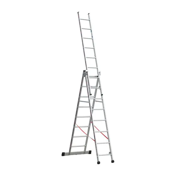 Euro-Profi Mehrzweckleiter 3-tlg. Mod. S307 - Sprossenanzahl: 3 x 8, max. Arbeitshöhe: 6,80 m