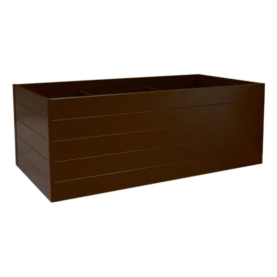 Alu Hochbeet  Veronika - max. Abmessungen: 250 x 125 cm, Höhe: 75 cm, Farbe: schokobraun