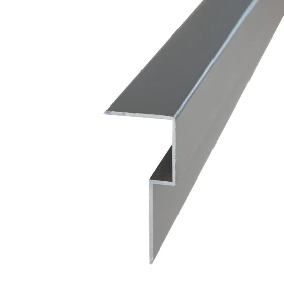 Abschluss Terrassendiele Aluminium - Länge: 3000 mm, Querschnitt: 69 x 30 mm, Farbe: grau