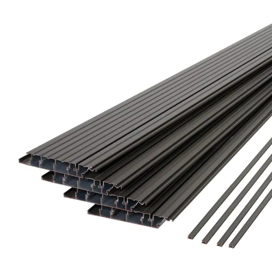 Terrassendielen AluClick – Farbe: dunkelgrau, Querschnitt: 165,5 x 26,6 mm, Länge: 2,2 m