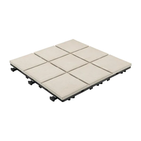 Terrassenfliese WPC Weiß - Abmessungen: 300 x 300 mm, Höhe: 24 mm
