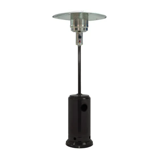 Gas Terrassenstrahler JULE - Material: pulverbeschichteter Stahl, Farbe: schwarz, Durchmesser Ø: 455 mm, Höhe: 2210 mm, Leistung: bis zu 13 kW