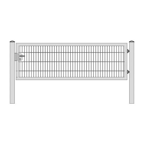 Rohrrahmenflügeltor 1-flügelig - Ausführung: verzinkt, Höhe: 83 cm, Durchgangslichte: 250 cm