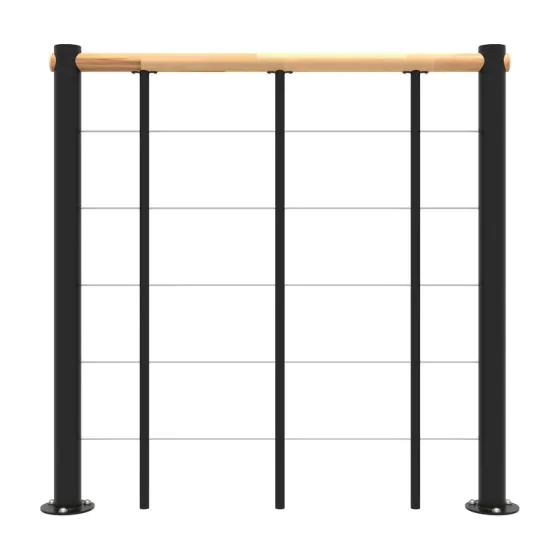Brüstungsgeländer für Mod. Washington - Länge: 100 cm, Höhe: 90 cm, Farbe: schwarz, Holzart: Buche
