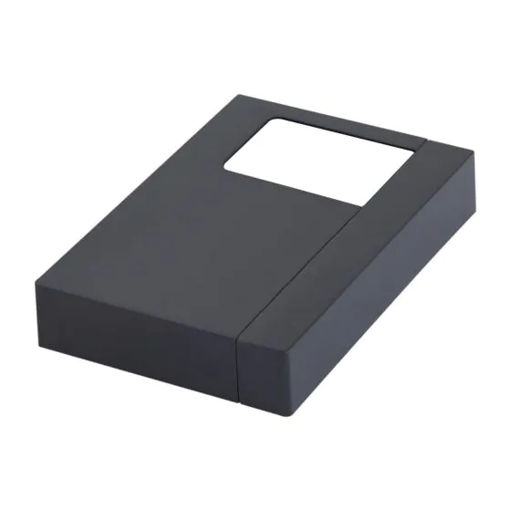 Abdeckung für Fußplatten in Aluminium rechts – Farbe: anthrazit, Breite: 156 mm, Tiefe: 106 mm, Höhe: 28 mm