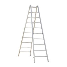 Alu-Sprossen Stehleiter Mod. 000 - Sprossenanzahl: 2 x 10, Länge: 2,90 m