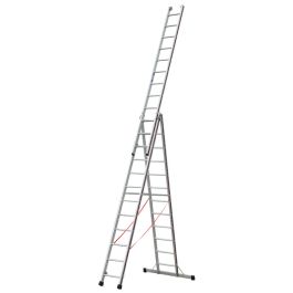 Euro-Profi Mehrzweckleiter 3-tlg. Mod. S307 - Sprossenanzahl: 3 x 12, max. Arbeitshöhe: 9,30 m