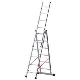 Euro-Profi Mehrzweckleiter 3-tlg. Mod. S307 - Sprossenanzahl: 3 x 6, max. Arbeitshöhe: 5,10 m
