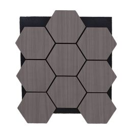 Akustikpaneele mit Hexagon - Modell: Ebenholz, Maße: 810 x 661 x 18 mm, Stück: 4, Packungsinhalt: ca. 2,14 m²