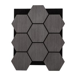 Akustikpaneele mit Hexagon - Modell: Ebenholz, Maße: 810 x 661 x 18 mm, Stück: 4, Packungsinhalt: ca. 2,14 m²