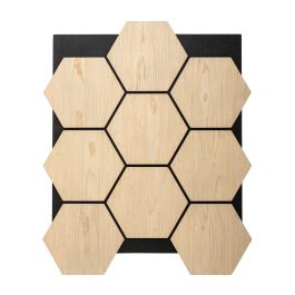 Akustikpaneele mit Hexagon - Modell: Eiche hell, Maße: 810 x 661 x 18 mm, Stück: 4, Packungsinhalt: ca. 2,14 m²