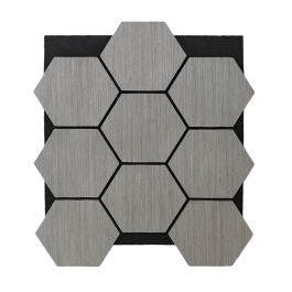 Akustikpaneele mit Hexagon - Modell: Eiche grau, Maße: 810 x 661 x 18 mm, Stück: 4, Packungsinhalt: ca. 2,14 m²