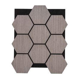 Akustikpaneele mit Hexagon - Modell: Eiche grau, Maße: 810 x 661 x 18 mm, Stück: 4, Packungsinhalt: ca. 2,14 m²