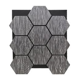 Akustikpaneele mit Hexagon - Modell: Grau meliert, Maße: 810 x 661 x 18 mm, Stück: 4, Packungsinhalt: ca. 2,14 m²