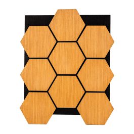 Akustikpaneele mit Hexagon - Modell: Kirsche, Maße: 810 x 661 x 18 mm, Stück: 4, Packungsinhalt: ca. 2,14 m²