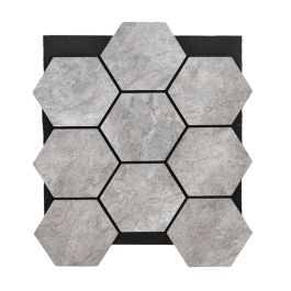 Akustikpaneele mit Hexagon - Modell: Steindesign PVC, Maße: 810 x 661 x 18 mm, Stück: 4, Packungsinhalt: ca. 2,14 m²