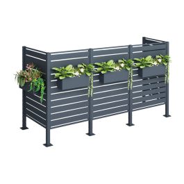 Mülltonnen Sichtschutz 3-seitig - Breite: 245 cm, Höhe: 150 cm, Tiefe: 85 cm, Farbe: anthrazit