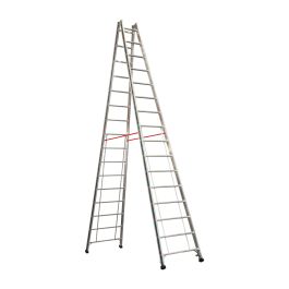 Alu-Sprossen Stehleiter Mod. S305 - Sprossenanzahl: 2 x 16, Länge: 4,65 m