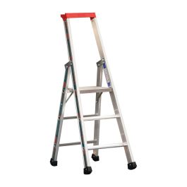 Euro-Profi Alu Stufenstehleiter Mod. S32577 - Stufenanzahl: 3, Länge: 1,40 m