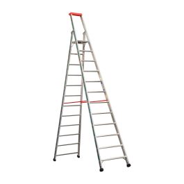 Euro-Profi Alu Stufenstehleiter Mod. S32577 - Stufenanzahl: 12, Länge: 3,65 m