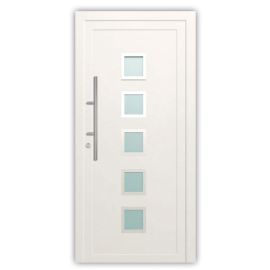Aluminiumtür Mod. Alu Star 1 weiß - 1100 x 2100 mm (B x H), Anschlag: innen links - DIN links