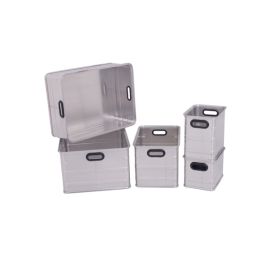 Alutransportbehälter Mod. U Abverkauf - Außenmaß LxBxH mm: 387x290x360, Innenmaß LxBxH mm: 352x255x355, Rauminhalt l: 40