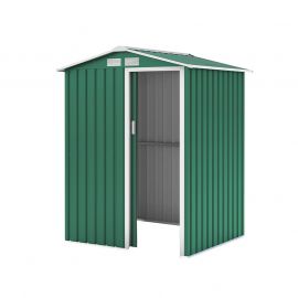 Gerätehaus Kompakt 1, Farbe: grün, Dachlänge: 1550 mm, Dachbreite: 1300 mm, Gesamthöhe: 1860 mm
