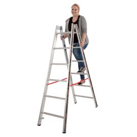 Klettermax Universal Plus Sprossenanzahl Stehleiter aus Alu - Stufenanzahl: 2 x 5, Länge max.: 1,55